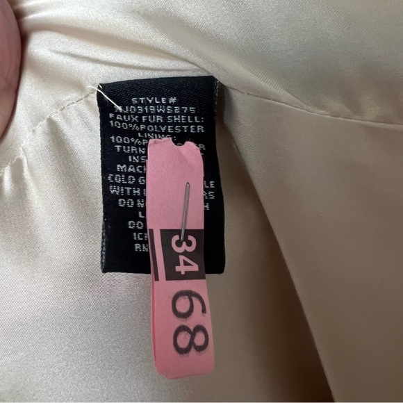 Sanctuary Cream Shaggy Faux Fur Jacket Fluffy Size Small - Picture 8 of 8